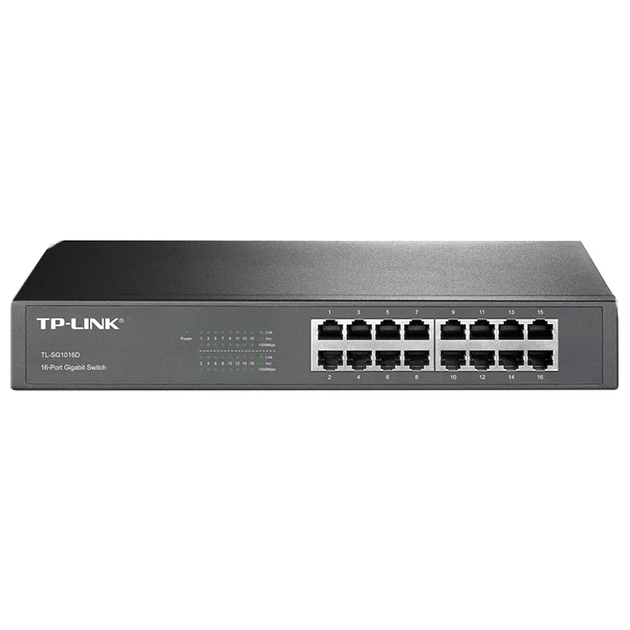 Коммутатор 16 портов неуправляемый TP-LINK TL-SG1016D - Фото 1 Коммутатор 16 портов неуправляемый TP-LINK TL-SG1016D - изображение 1