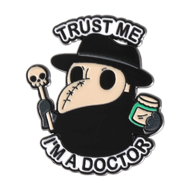 Значок металлический с чумным доктором Trust me I'm a Doctor - Фото 3 Значок металлический с чумным доктором Trust me I'm a Doctor - изображение 3