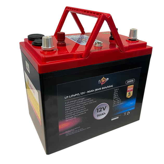 Акумулятор LP LiFePO4 12V-90Ah (BMS 80A/40А) універсальний пусковий із зарядним пристроєм - зображення 6