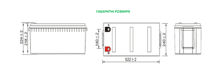 Аккумулятор EverExceed LDP 12-200 (12.8V200Ah) - Фото 8 Аккумулятор EverExceed LDP 12-200 (12.8V200Ah) - изображение 8