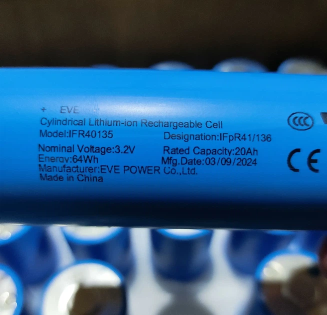 Ячейка LiFePO4 EVE IFR40135 3.2V 20Ah Grade A (4шт. комплект) - изображение 2