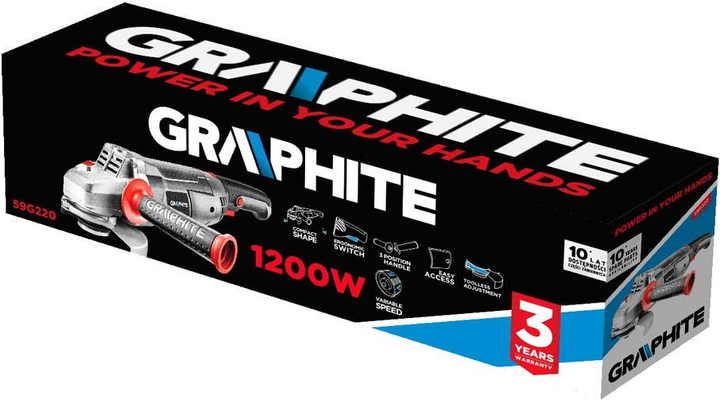 Szlifierka kątowa Graphite 59G220 (5902062034670) - obraz 2