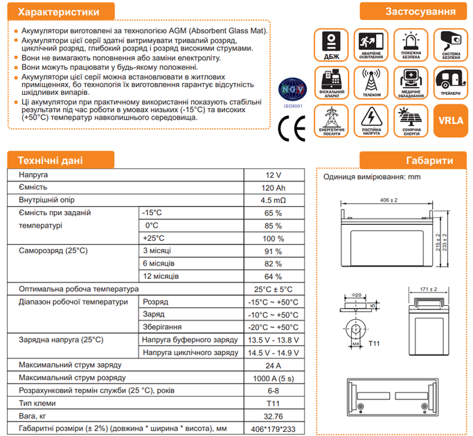 Акумулятор мультигелевий LogicPower AGM LPM-MG 12 V - 120 Ah - Фото 2 Акумулятор мультигелевий LogicPower AGM LPM-MG 12 V - 120 Ah - зображення 2