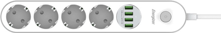 Listwa zasilająca Energizer 4 gniazda 4 USB 2 m White (EPB2500W00EU) - obraz 5