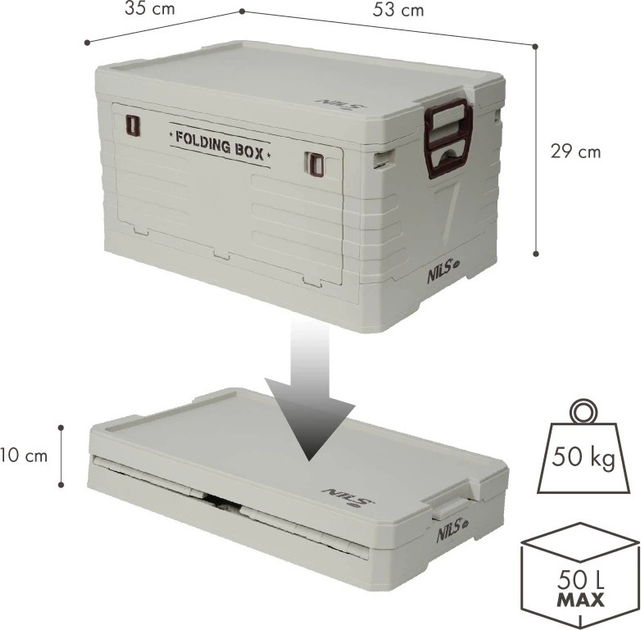 Складний кемпінговий ящик Nils Camp NCB4004 50 л White (5908261682230) - зображення 2