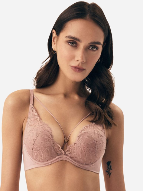 Бюстгальтер Push-up з кісточками мереживний Esotiq Korin 42361-39X 75D Темно-рожевий (5903972394847) - зображення 8