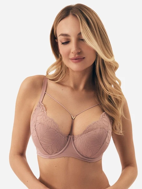 Бюстгальтер з кісточками мереживний Esotiq Korin 42363-39X 70G Темно-рожевий (5903972395424) - зображення 6