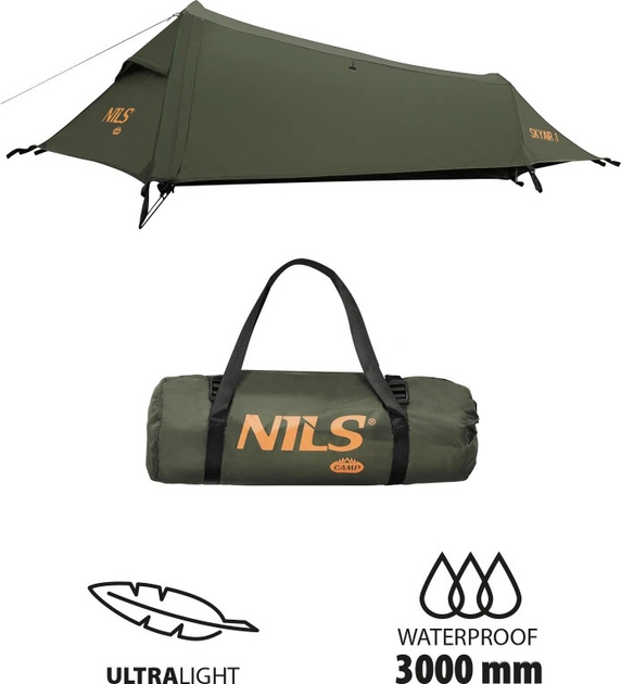 Намет кемпінговий Nils Camp Ultra Light Skyair 1 NC2501 Green (5908261680045) - зображення 8