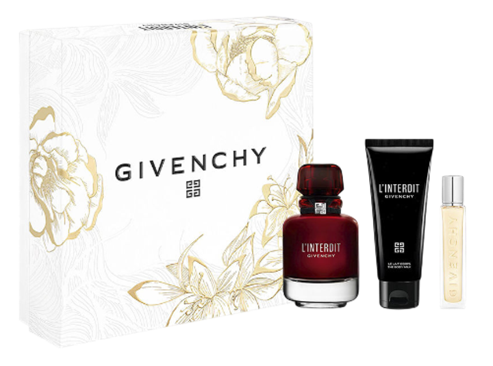Набір для жінок Givenchy L'interdit Rouge Парфумована вода 80 мл + 12.5 мл + Молочко для тіла 75 мл (3274872480971) - зображення 1