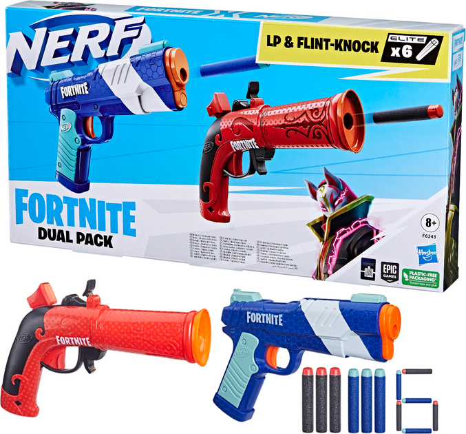 Набір із двох іграшковий бластерів Hasbro Nerf Fortnite Blue Shock F6243 (5010996113382) - зображення 3