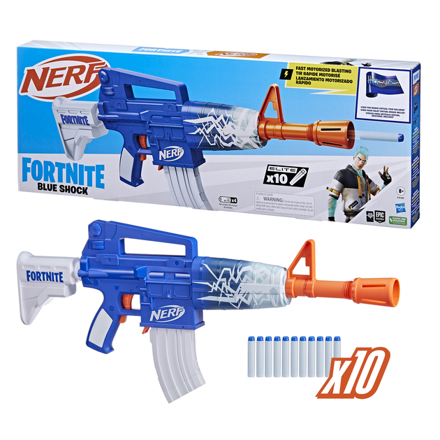 Broń zabawkowa Hasbro Nerf Fortnite Blue Shock blaster F4108 (5010996119209) - obraz 4