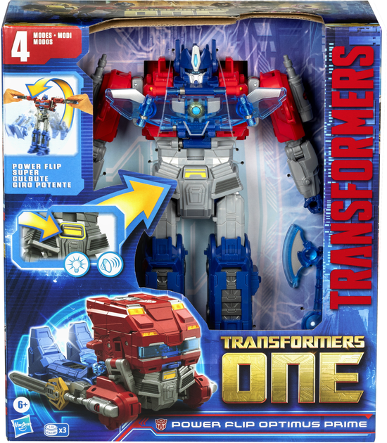 Transformer zabawka Hasbro Power Flip Optimus Prime 20 cm F9209 (5010996265593) - obraz 1