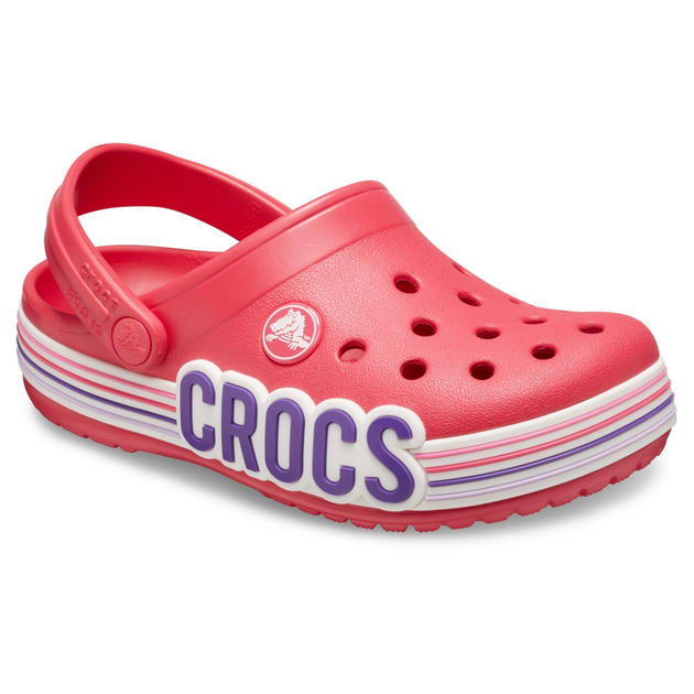 Сабо Crocs Crocband Kids Clog 31-32 р 19.2-20.0 см Детские Малиновые 204537-J1 Logo Stripe Poppy - изображение 2