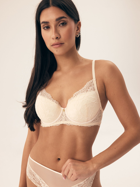 Biustonosz damski bez Push Up usztywniany Henderson Noche 42582-24X 70E Beżowy (5903972399637) - obraz 1