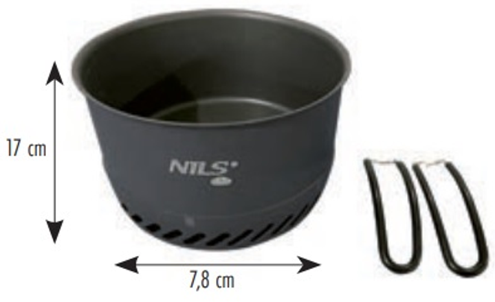 Garnek turystyczny Nils Camp NC4203 z aluminiowym radiatorem i pokrywką 1 l (5908261683176) - obraz 3