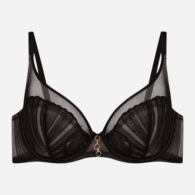 Biustonosz damski Push Up z fiszbinami Esotiq Bossa 42874-61X 65E Czarny z beżowym (5903972555187) - obraz 6