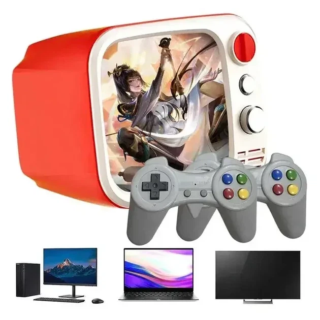 Домашняя портативная игровая ретроконсоль H7 Mini TV РЕТРО с монитором 3.5" два джойстика 740 игр - изображение 3