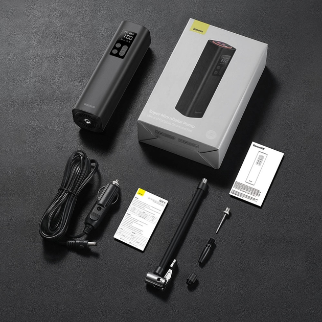 Автомобильный насос Baseus Super Mini Inflator Pump Black CRCQ000001 - изображение 3