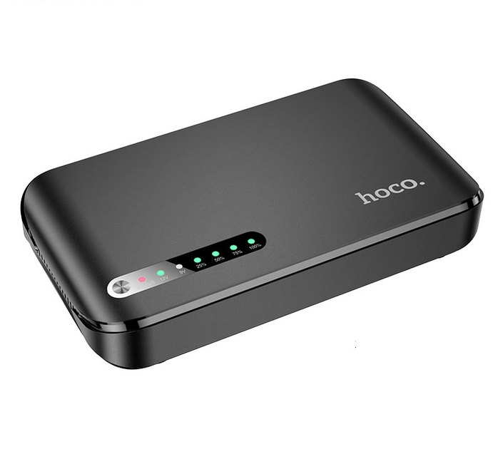 ДБЖ (UPS) для роутера Hoco DB62 UPS (20000mAh/18W/1USB/1TypeC/5/9/12v/POE 15-24V/LED) black - зображення 1
