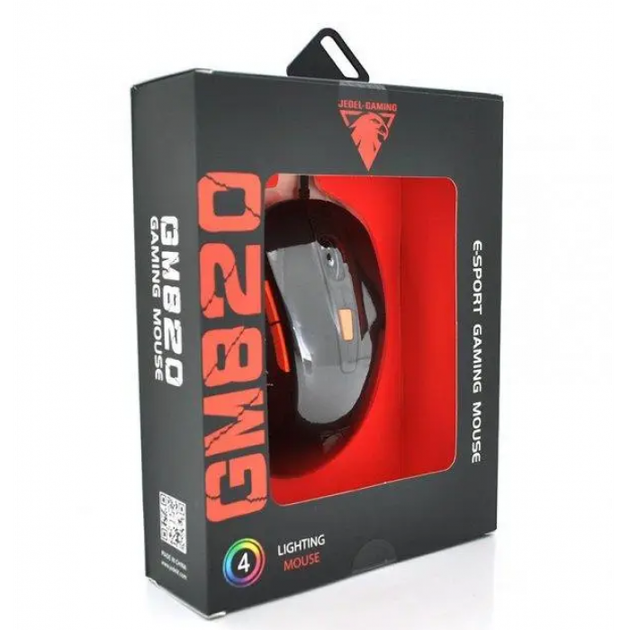 Мышь компьютерная проводная игровая с подсветкой USB Jedel GM820 800-3200 dpi 6 кнопок - изображение 4