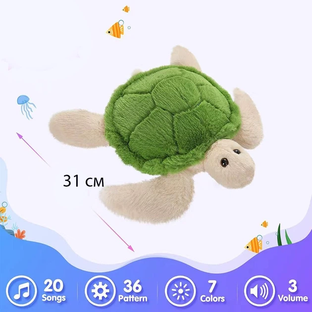 Ночник Черепаха проектор звездного неба dream мягкая игрушка с музыкой Led подсветка 7 цветов - Фото 9 Ночник Черепаха проектор звездного неба dream мягкая игрушка с музыкой Led подсветка 7 цветов - изображение 9