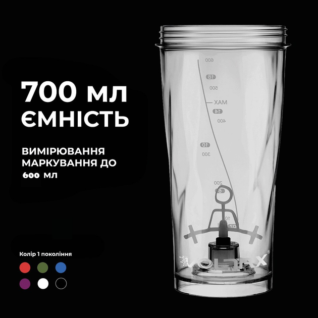 Електричний шейкер VOLTRX VortexBoost 600 мл Tritan Black (Vortex_Black) - зображення 4