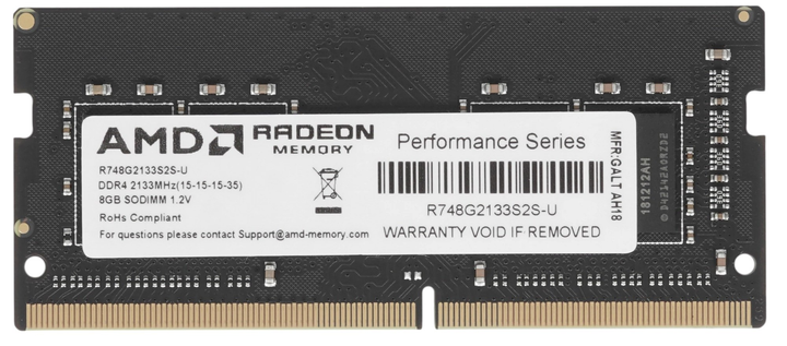 Оперативна пам'ять AMD SODIMM DDR4-2133 8192MB PC4-17000 R7 Series (R748G2133S2S-U) - зображення 1