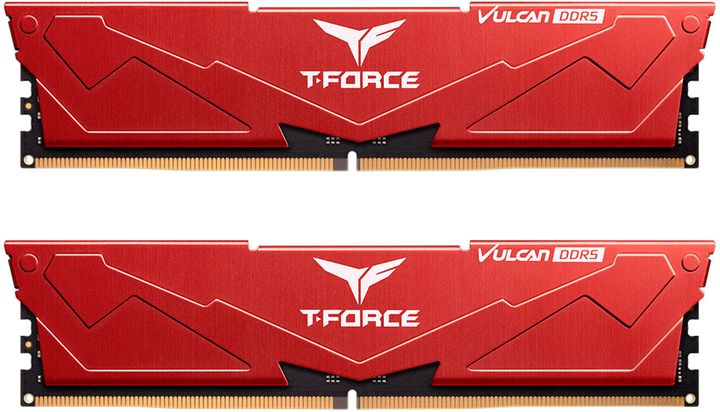Pamięć RAM Team Group DDR5-6400 32768MB PC5-51200 (Kit of 2x16384) Vulcan Red (FLRD532G6400HC40BDC01) - obraz 1