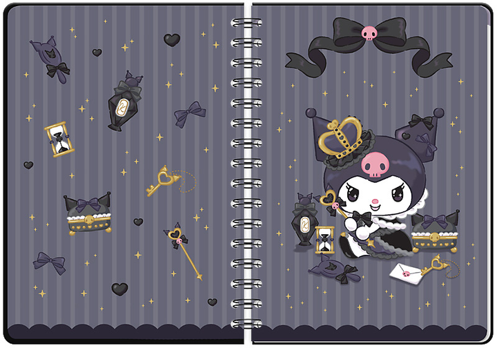 Щоденник на спіралі Kite Kuromi тверда обкладинка (HK25-438