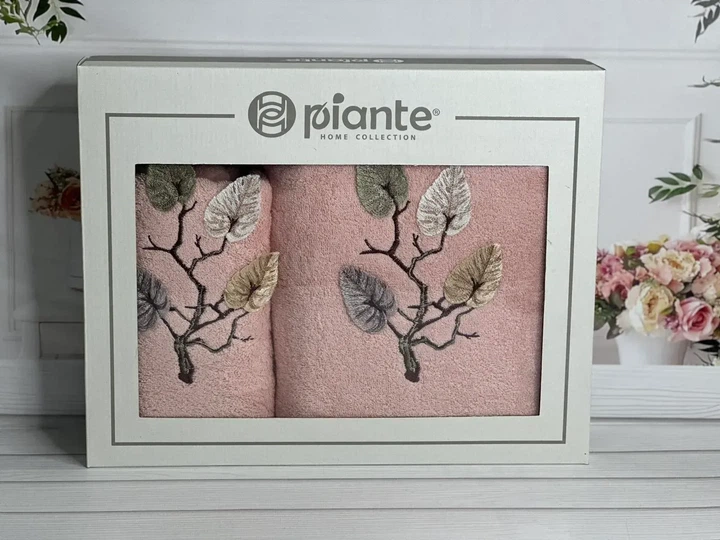 Набор махровых полотенец Piante Listik persik 3D 2в1 - Фото 3 Набор махровых полотенец Piante Listik persik 3D 2в1 - изображение 3
