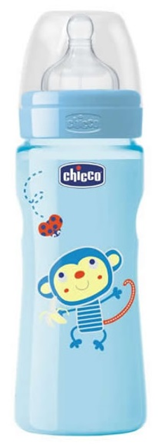 Пляшка для годування Chicco Bib Beness Блакитна 330 мл (8058664058020) - зображення 1