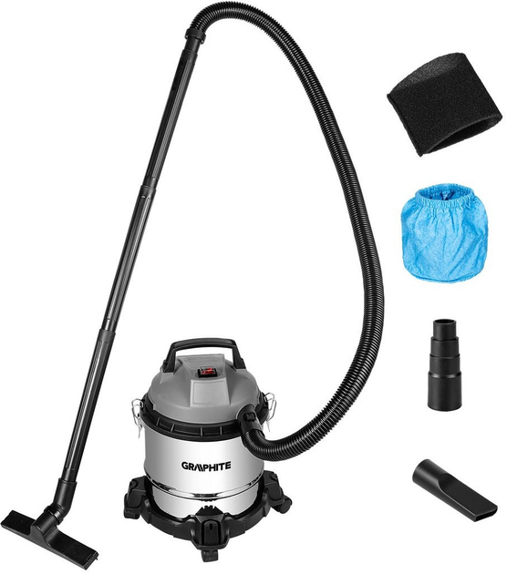 Odkurzacz przemysłowy Graphite 800 W 12 L 59G613 (5902062051820) - obraz 2