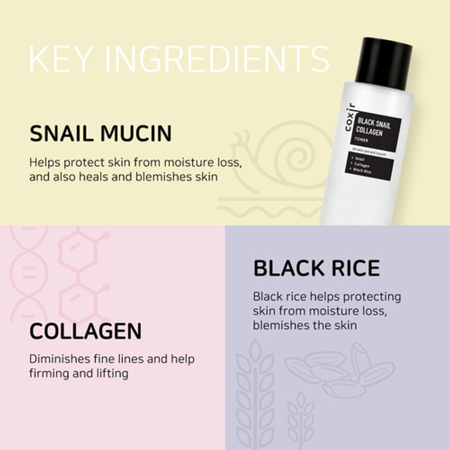 Toner do twarzy Coxir Black Snail Collagen 150 ml (8809080826171) - obraz 2