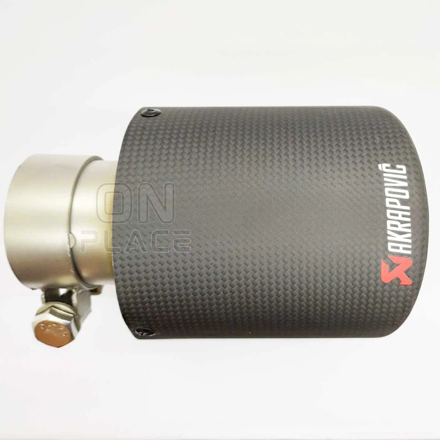 Насадка на глушник Akrapovic одинарна 53мм-165мм (JB) | Карбонова насадка на вихлопну трубу - зображення 3