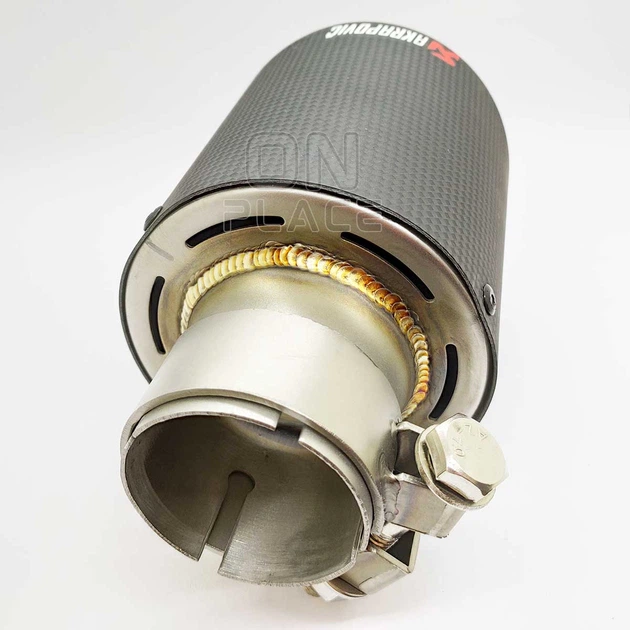 Насадка на глушник Akrapovic одинарна 53мм-165мм (JB) | Карбонова насадка на вихлопну трубу - зображення 4