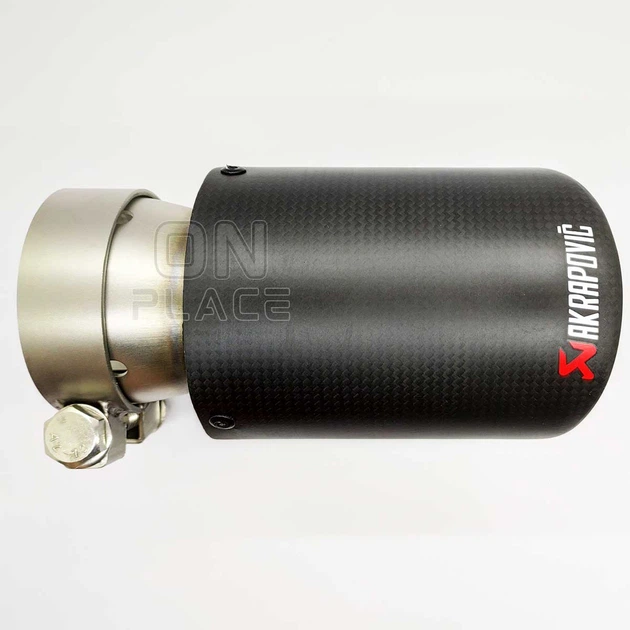 Насадка на глушник Akrapovic одинарна 65мм-175мм (JB) | Карбонова насадка на вихлопну трубу - зображення 3