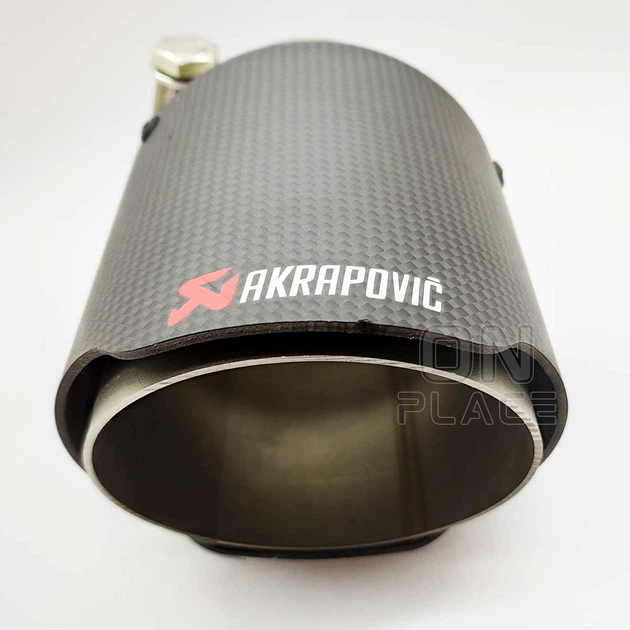 Насадка на глушник Akrapovic одинарна 60мм-175мм (ZB) | Карбонова насадка на вихлопну трубу - зображення 2