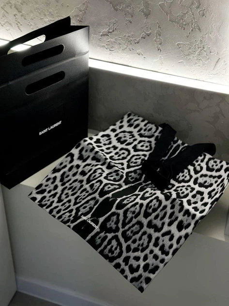 Шоппер Yves Saint Laurent Totebag Leopard Shopper YSL Monochrome