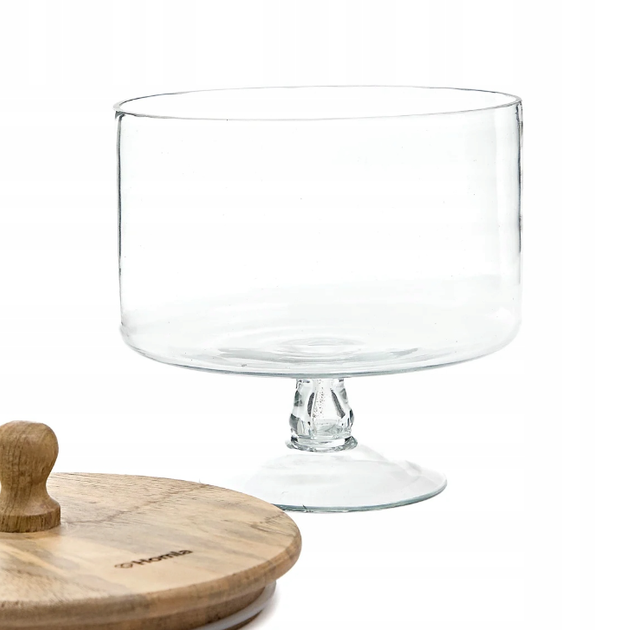 Patera na nóżce z kloszem HOMLA Wood Colony szklana 18 x 16 cm (5904183886732) - obraz 3