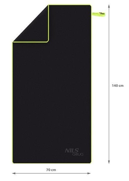 Ręcznik NILS AQUA NAR11 z mikrofibry 140 x 70 cm Czarny (5907695592887) - obraz 6
