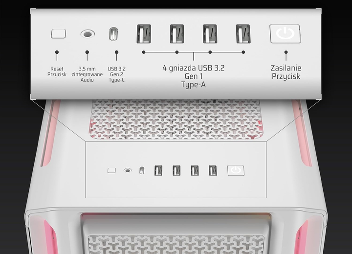 Obudowa Corsair iCUE LINK 5000T LX RGB White (CC-9011299-WW) - obraz 5