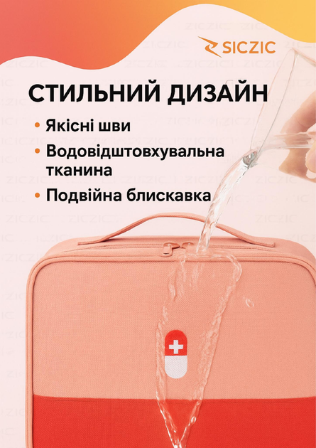 Универсальная аптечка-сумка для дома, автомобиля и путешествий Ziczic Красная (Rd000381) - зображення 2