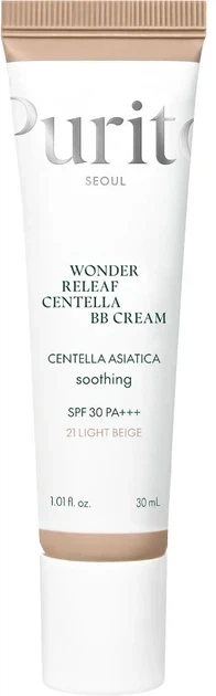 ВВ крем для лица с экстрактом центеллы Purito Seoul Wonder Releaf Centella BB Cream 21 Light Beige 30ml - изображение 2
