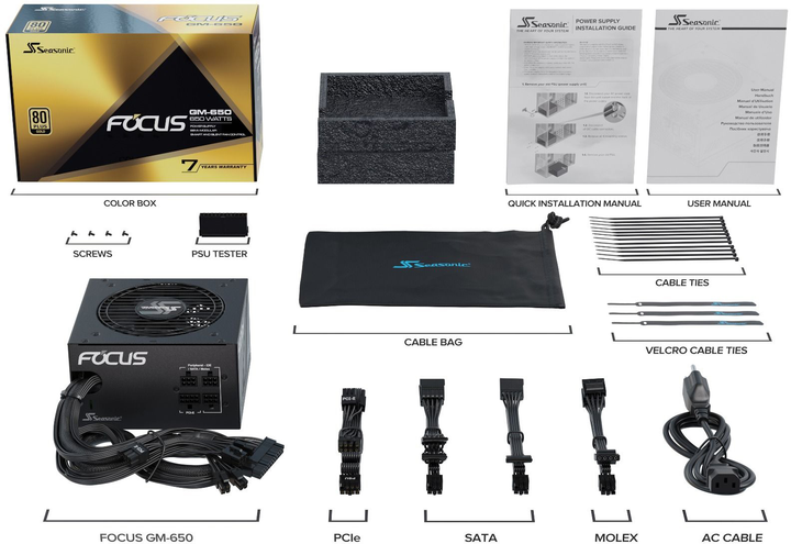 Zasilacz Seasonic Focus Gold SSR-650FM - obraz 8