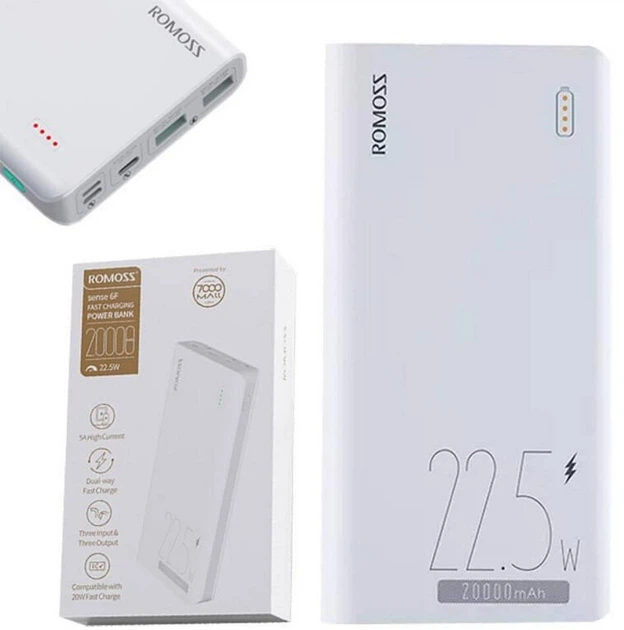 Powerbank Romoss Sense 6F 20000mAh 22.5W White (6973693499168) - obraz 4