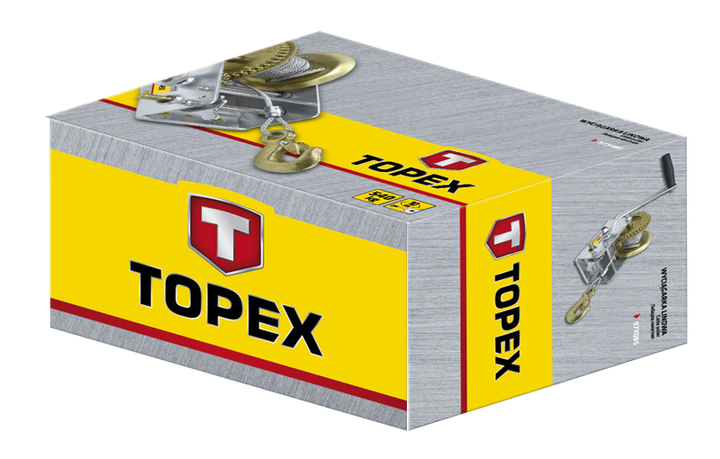 Лебедка канатная с храповым тормозом 0.55 т, канат 10 м, 97X085, Topex - Фото 2 Лебедка канатная с храповым тормозом 0.55 т, канат 10 м, 97X085, Topex - изображение 2