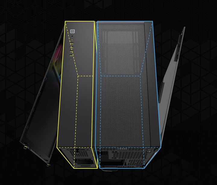 Obudowa Corsair iCUE LINK 6500X RGB z dwiema komorami Mid-Tower ATX Black (CC-9011269-WW) - obraz 4