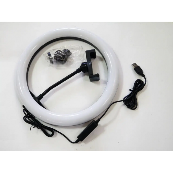 Кільцева LED лампа QX-260 з тримачем для телефону керування на дроті 26 см USB - зображення 8