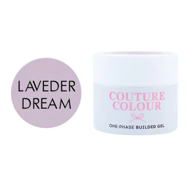 Гель для наращивания ногтей однофазный (лавандовый с шиммером) 1-phase Builder Gel Lavender dream 03 Couture Colour 15 мл - изображение 2