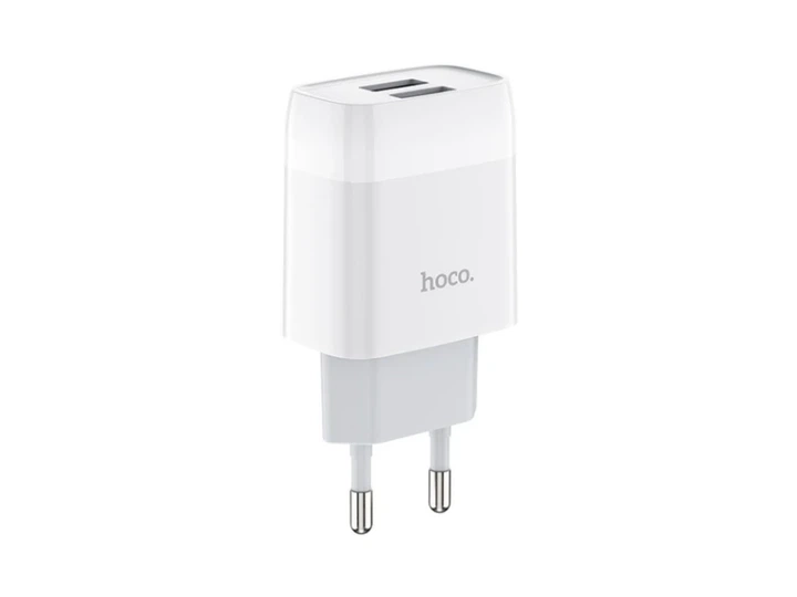 Мережевий зарядний пристрій Hoco C73A Glorious dual port charger White - изображение 3